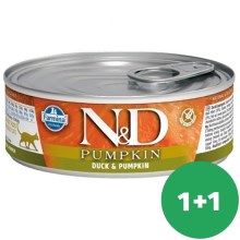 N&D Cat Pumpkin konzerva Adult Duck & Pumpkin 80 g SET 1+1 ZADARMO