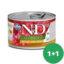 N&D Dog Quinoa konzerva Adult Mini Quail & Coconut 140 g SET 1+1 ZADARMO