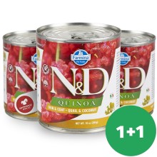 N&D Dog Quinoa konzerva Adult Quail & Coconut 285 g SET 1+1 ZADARMO