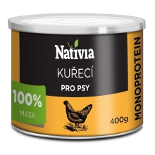 Nativia konzerva kuracie mäso pre psy 400 g SET 5+1 ZADARMO