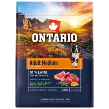 Ontario Adult Medium Lamb & Brown Rice 2,25 kg