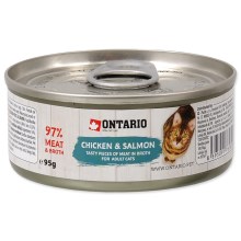 Ontario Cat konzerva Chicken Pieces & Salmon 95 g Ontario Cat konzerva Chicken Pieces & Salmon 95 g