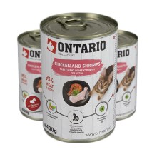 Ontario Cat konzerva Kitten Chicken, Schrimps, Salmon Oil 400 g Ontario Cat konzerva Kitten Chicken, Schrimps, Salmon Oil 400 g