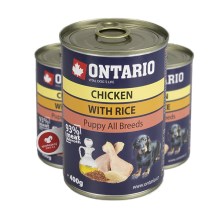 Ontario konzerva Puppy Chicken, Rice, Linseed Oil 400 g Ontario konzerva Puppy Chicken, Rice, Linseed Oil 400 g