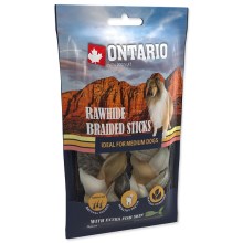 Ontario pochúťka Rawhide Braided Stick with Fish Skin 12 cm Ontario pochúťka Rawhide Braided Stick with Fish Skin 12 cm