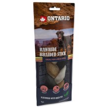 Ontario pochúťka Rawhide Braided Stick with Green Tea 20 cm