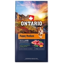 Ontario Puppy Medium Lamb & Brown Rice 6,5 kg