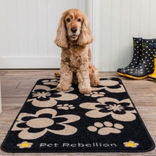 Pet Rebellion kobercový behúň Flowers Black 110 cm