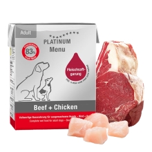 Platinum Natural Menu hovädzie + kura 375 g