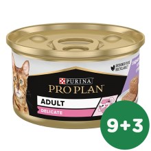 Pro Plan Cat Delicate morčacie kúsky v paštéte 85 g SET 9+3 ZADARMO