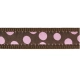 Red Dingo obojok Pink Spots on Brown veľ. XS