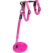 Rogz Alley Cat postroj s vodítkom pre mačky ružový veľ. S
