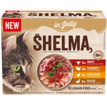 Shelma Cat Multipack GF dusené filetky mäsové receptúry v želé 12x 85 g