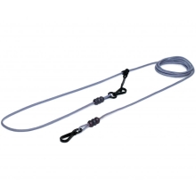 Tamer Easy Long Slim Fashion vodítko s čiernymi korálkami sivé 3 m