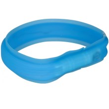Trixie Flash USB plochý svietiaci obojok široký M-L modrý