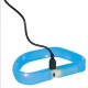 Trixie Flash USB plochý svietiaci široký obojok modrý 50/3 cm