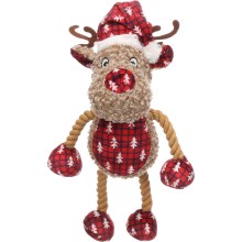Vianočná hračka pre psov Flamingo sob s lanom Krola 32 cm