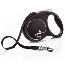 Vodítko Flexi Black Design M pásik 5 m/25 kg strieborné