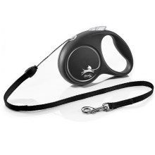 Vodítko Flexi Black Design S lanko 5 m/12 kg čierne