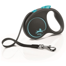Vodítko Flexi Black Design S pásik 5 m/15 kg modré