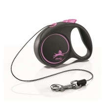 Vodítko Flexi Black Design XS lanko 3 m/8 kg ružové
