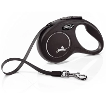 Vodítko Flexi Classic S pásik 5 m/15 kg čierne